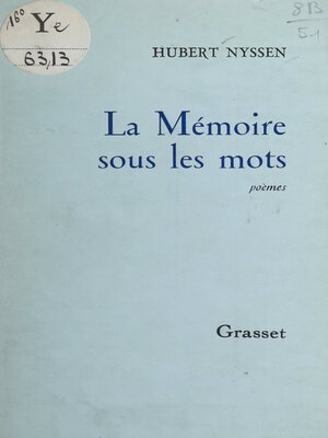 cover image of La mémoire sous les mots